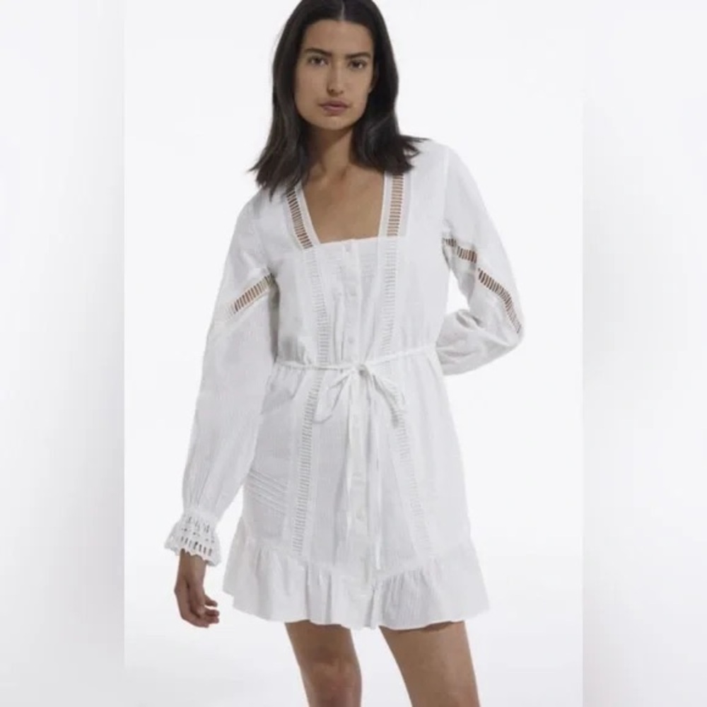 NWT SIZE 1/US 4 The Kooples White Midi Dress